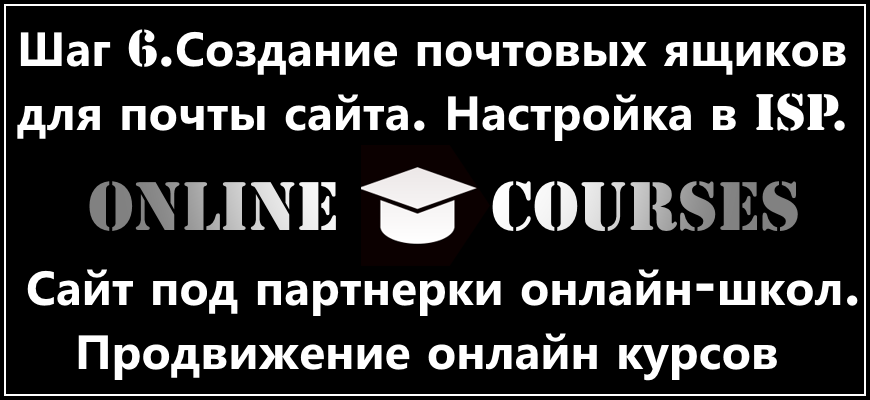 Создание почтовых яшиков для сайта в isp